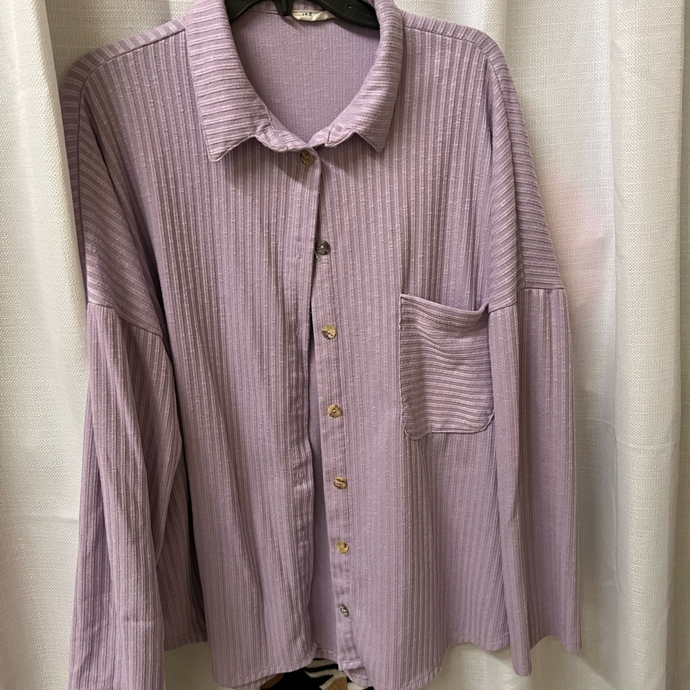 Blumin Purple Ribbed Shirt/Shacket